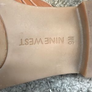 ****BRAND NEW NINE WEST TAN BRAIDED SLIDES***